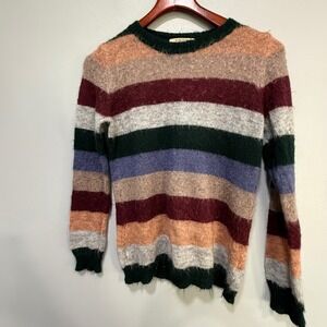 Silvia Novelli Striped Mohair Blend‎ Sweater Size Small Made in Italy  academia